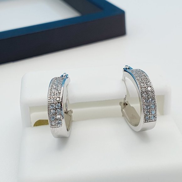 "925 Sterling Silver Cubic Zirconia Earrings, UU1P6A6139 - Picture 7 of 10